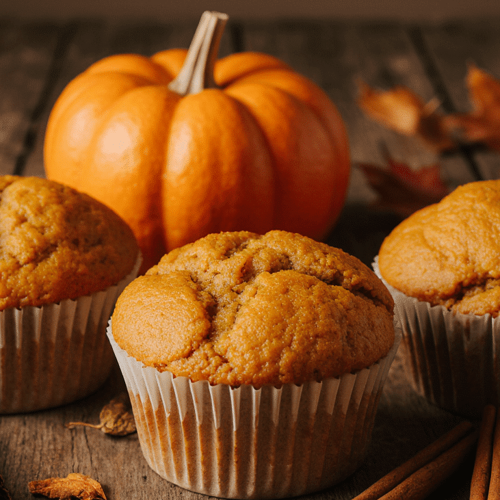 close up of freshly baked pumpkin muffins with golden domed tops soft crumb inside served on a rust zsqcrcrklr8umwhzo4jw 0 edited