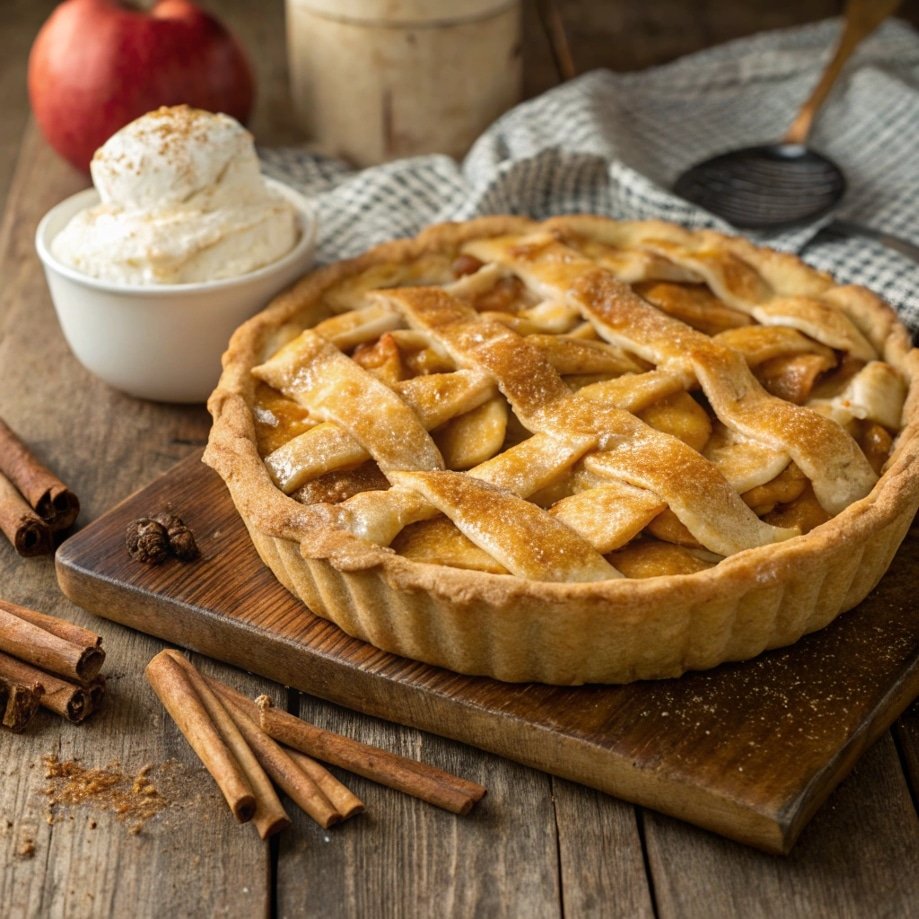 golden homemade apple pie