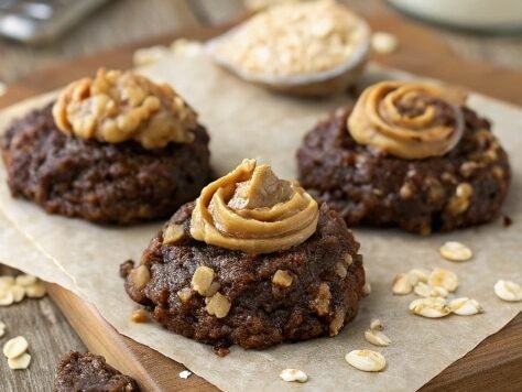 ultra zoom close up of easy no bake cookies on a r edited