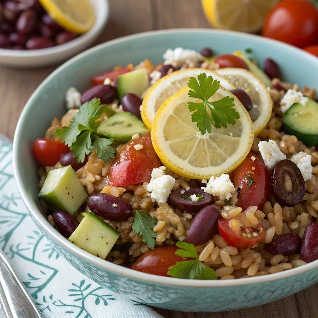 healthy mediterranean rice and beans