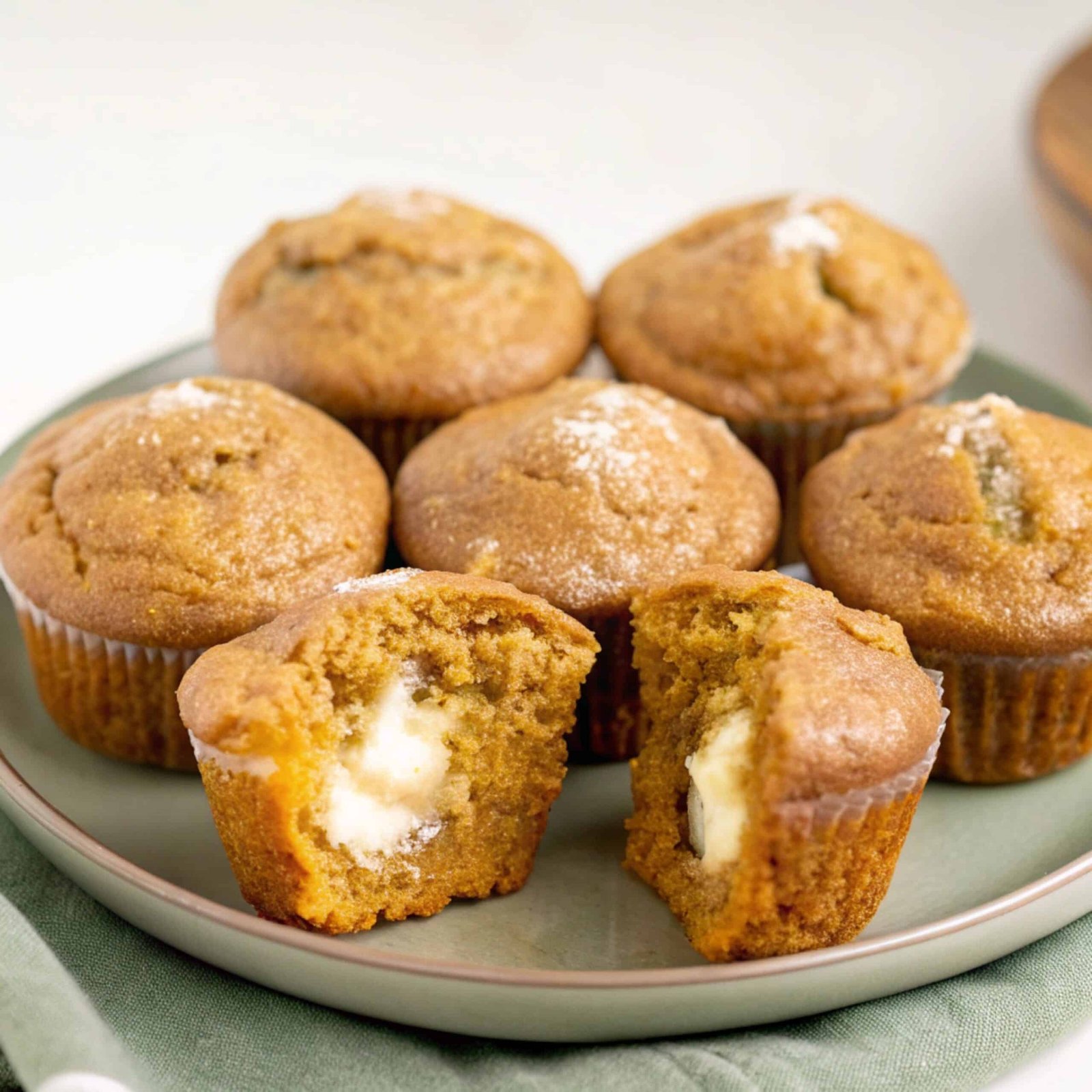 pumpkin muffins with cream cheese filling scaled