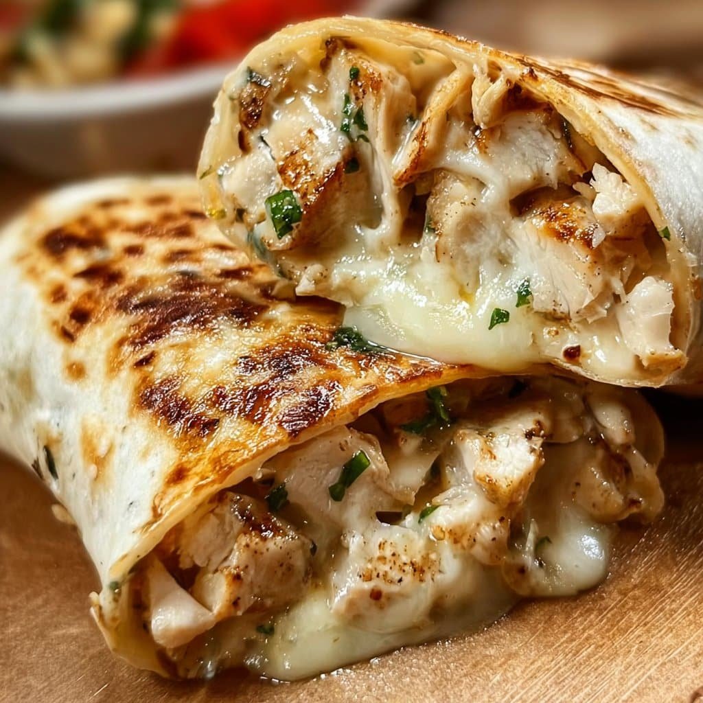 Ooey-Gooey Cheesy Garlic Chicken Wraps You’ll Love!