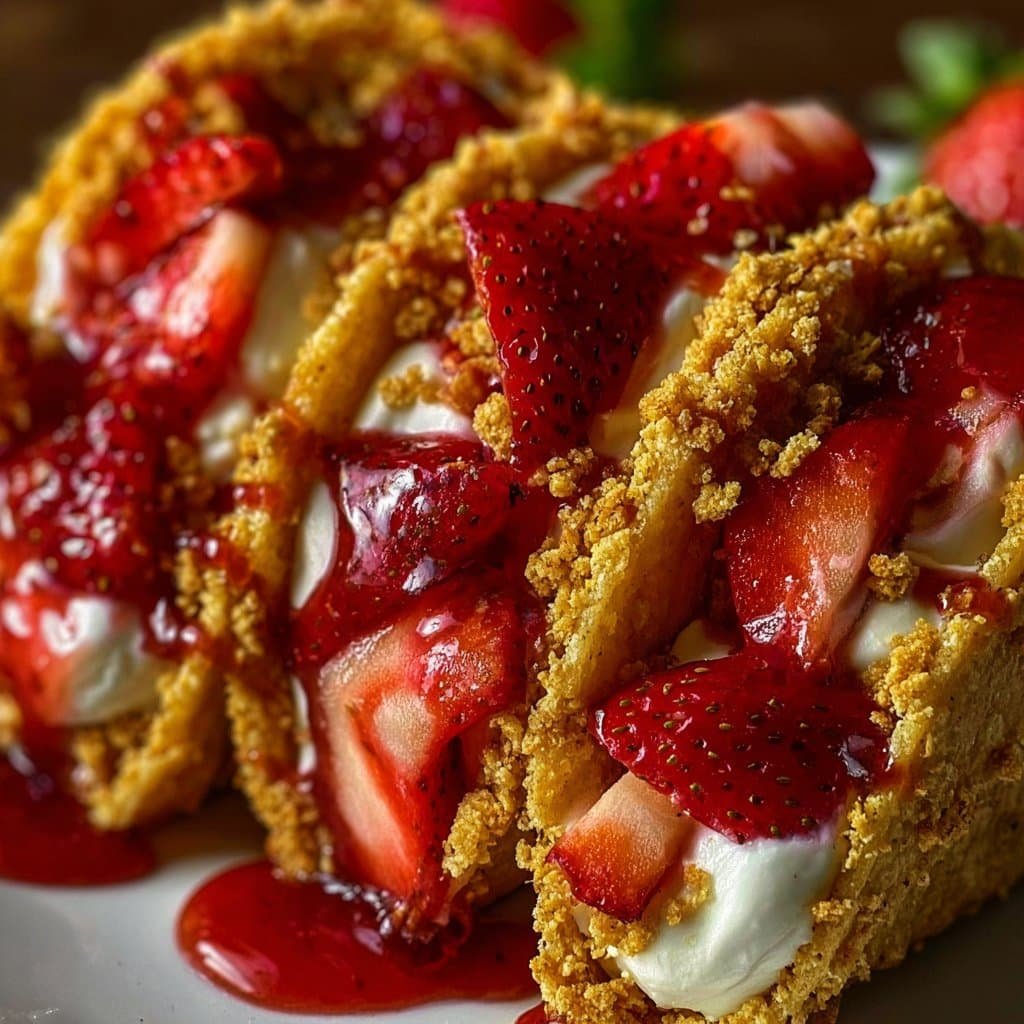 Strawberry Crunch Cheesecake Tacos