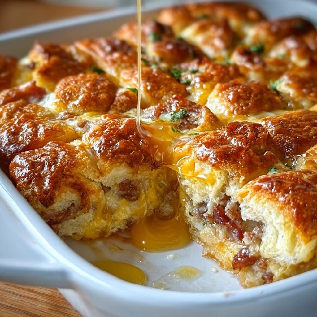 Overnight Croissant Breakfast Casserole