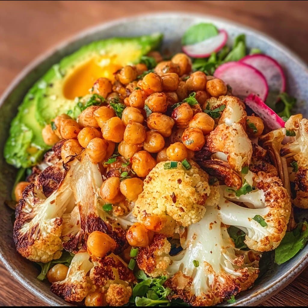 Chickpea Salad with Roasted Cauliflower