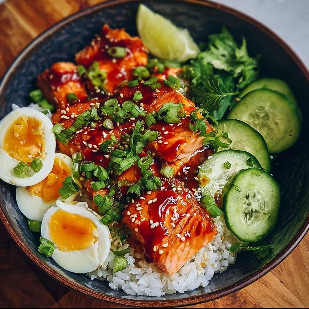 Honey Sriracha Salmon Bowls: A Sweet and Spicy Delight