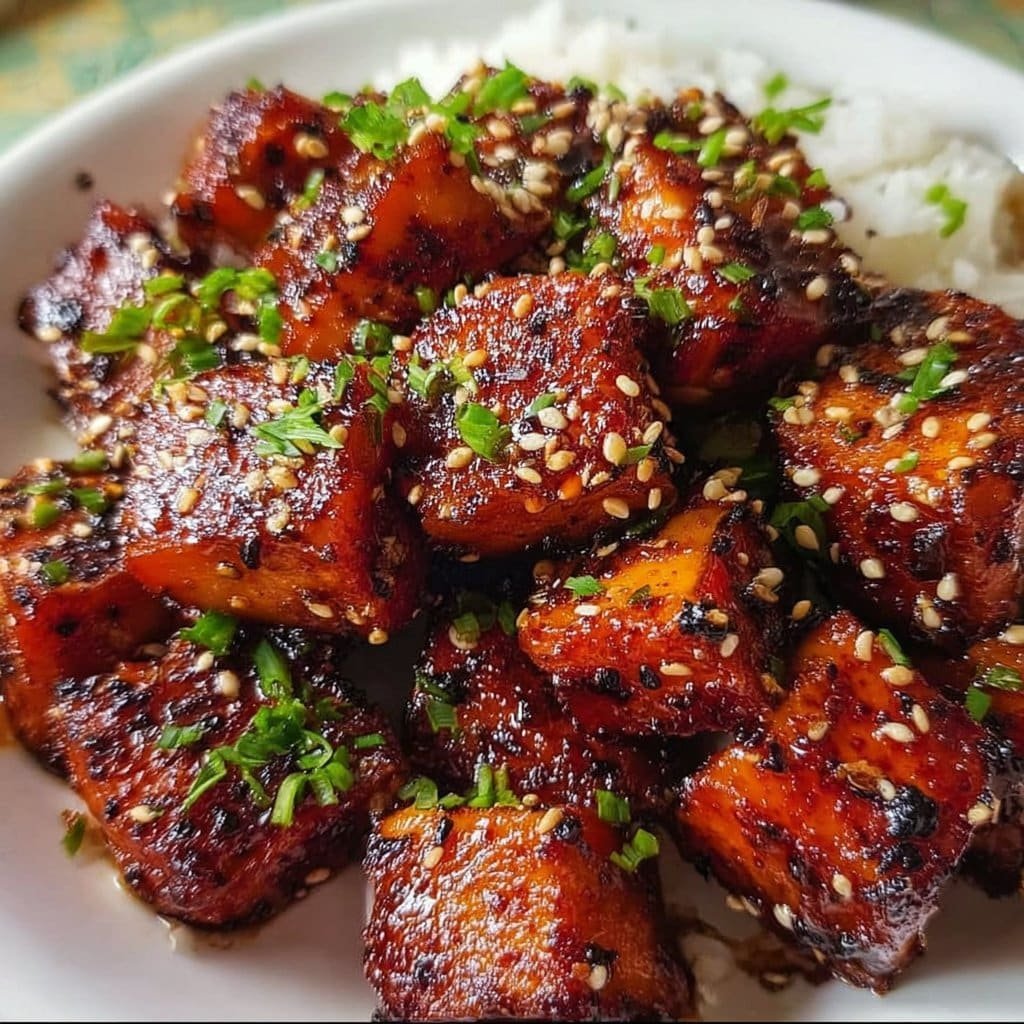 Honey Garlic Salmon Bites