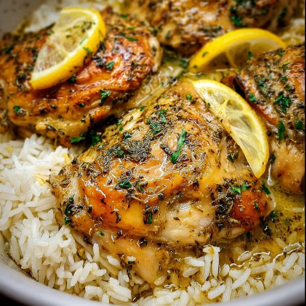 Lemon Herb Chicken with Fluffy Rice