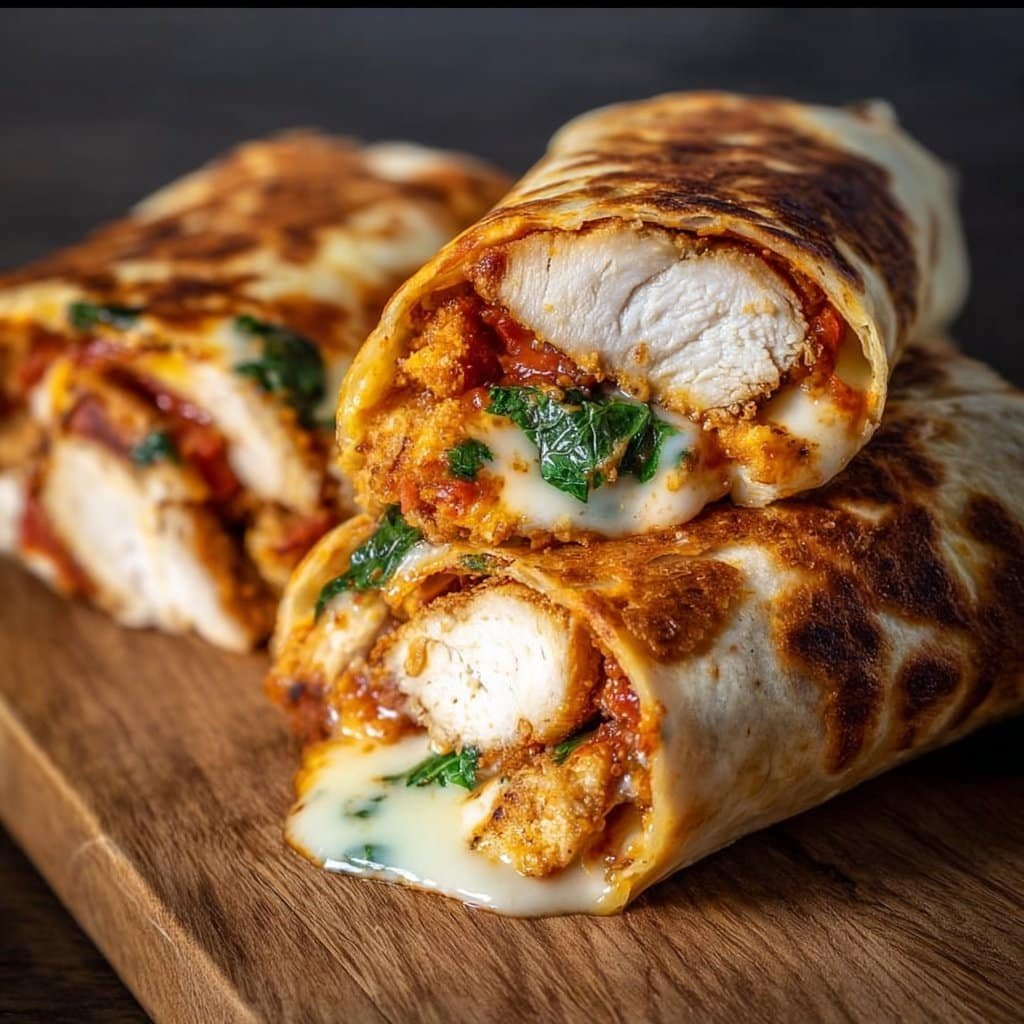 Crispy Air Fryer Chicken & Mozzarella Wraps
