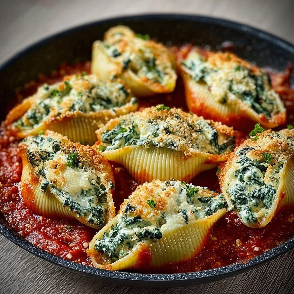 Spinach and Ricotta Stuffed Shells