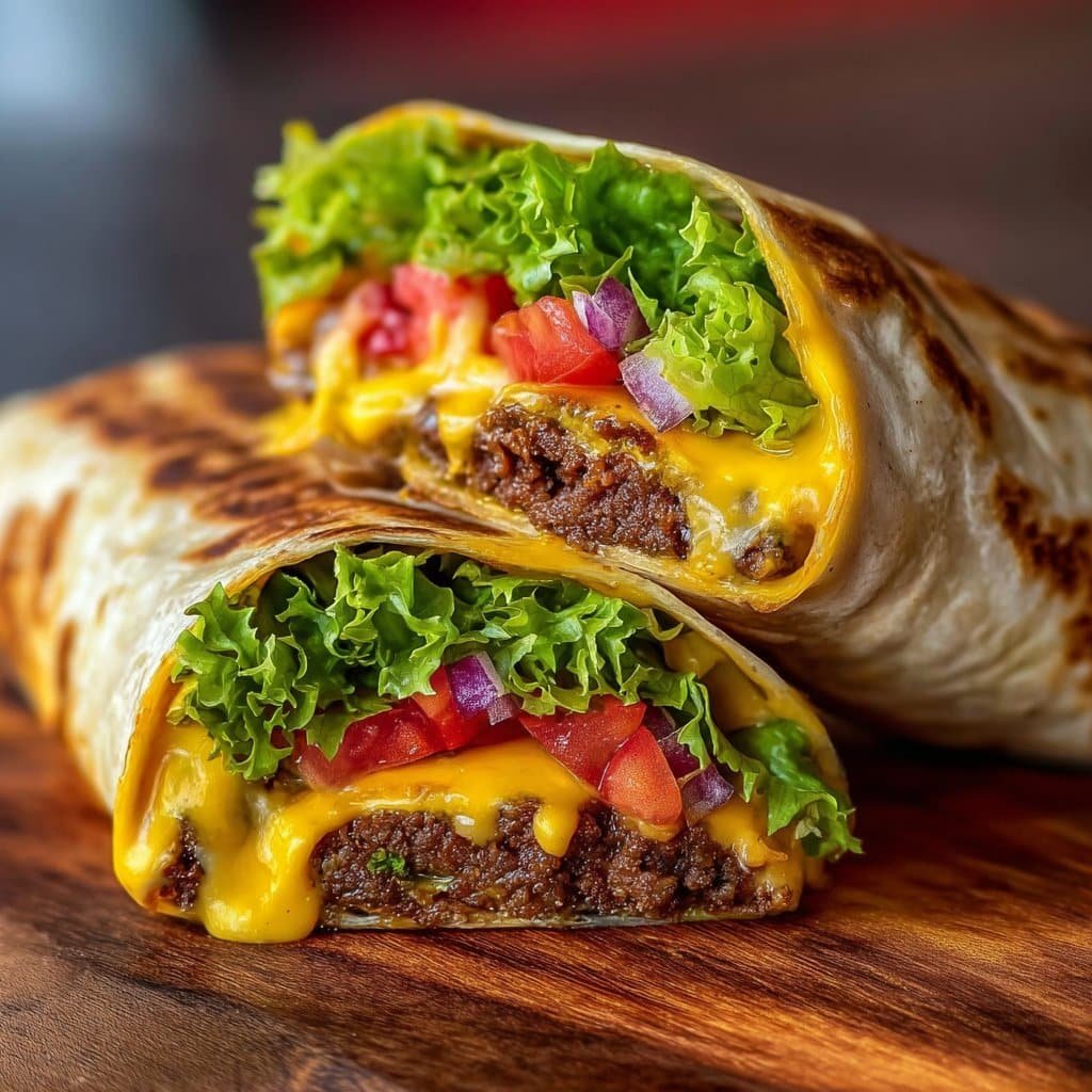 Vegan Cheeseburger Wraps