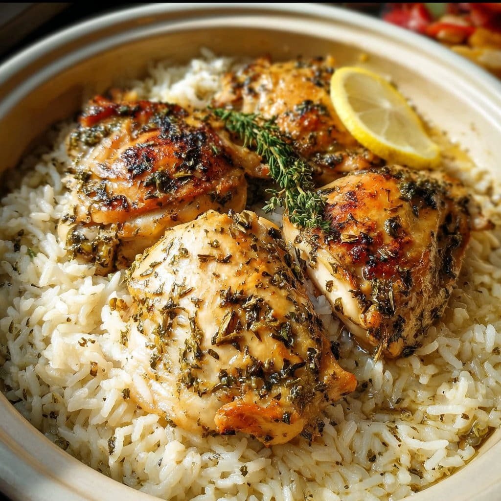 Lemon Herb Chicken with Fluffy Rice