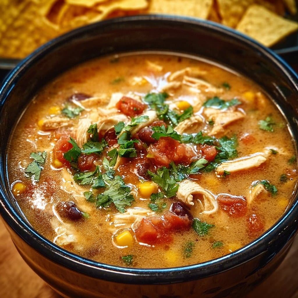 Crockpot Chicken Tortilla Soup