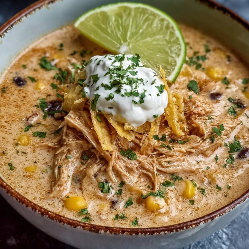 Crockpot White Chicken Chili with Cream Cheese