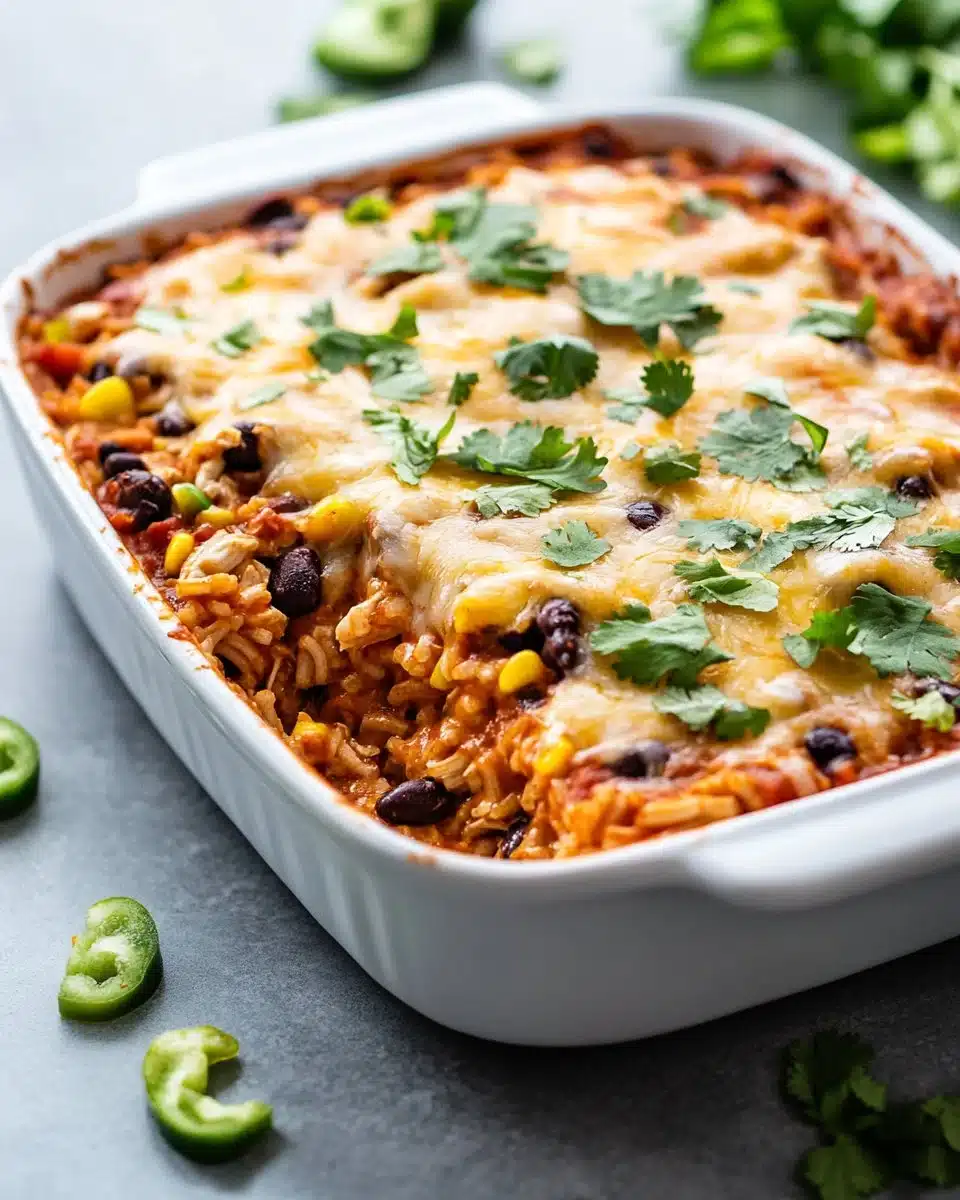 Chicken Enchilada Rice Casserole