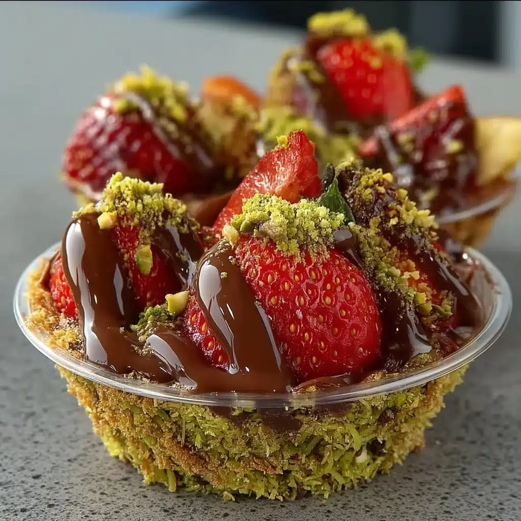 Chocolate Strawberry Cups 4 Delicious homemade chocolate strawberry cups topped with fresh strawberries