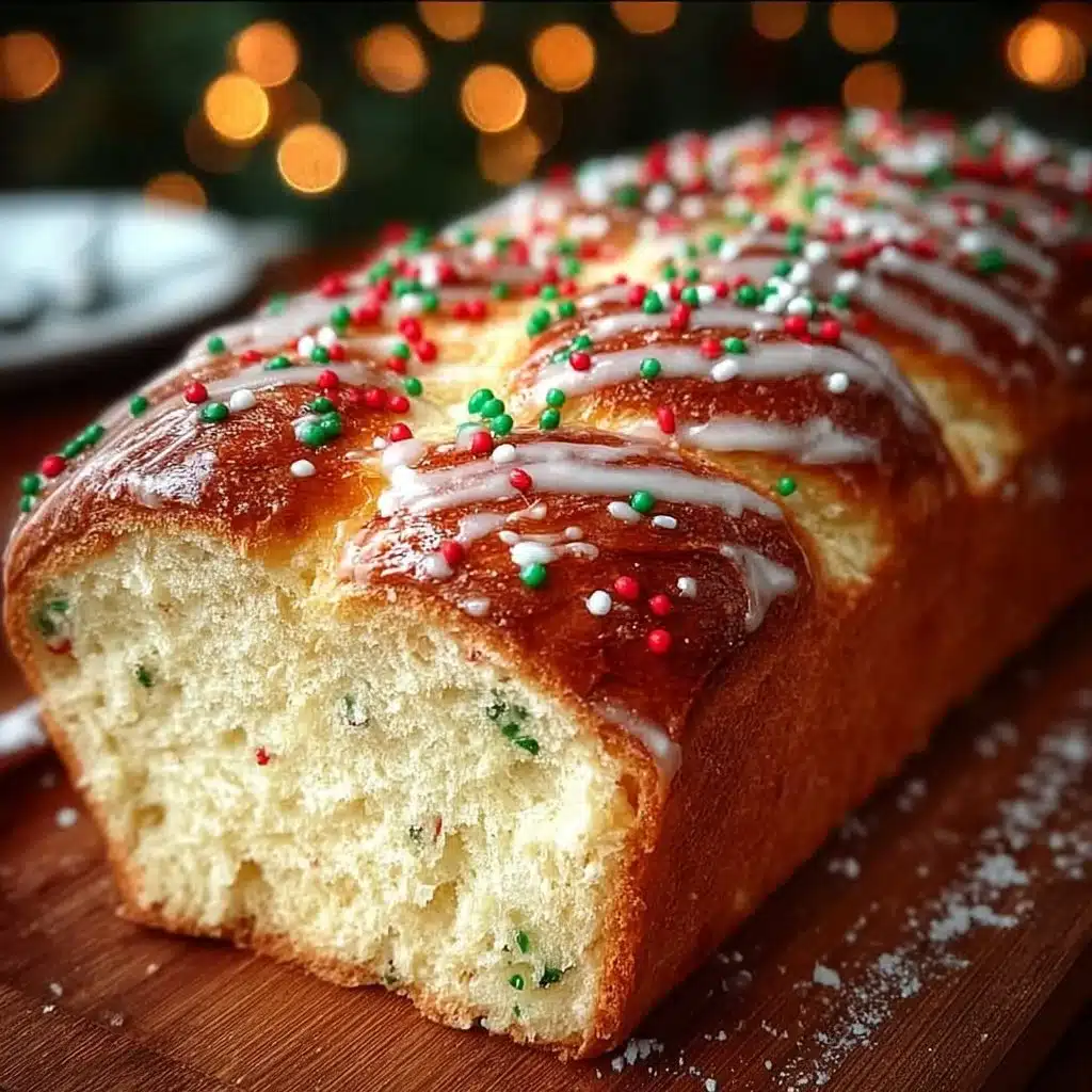 Homemade Christmas Bread fresh out of the oven, perfect for festive occasions.