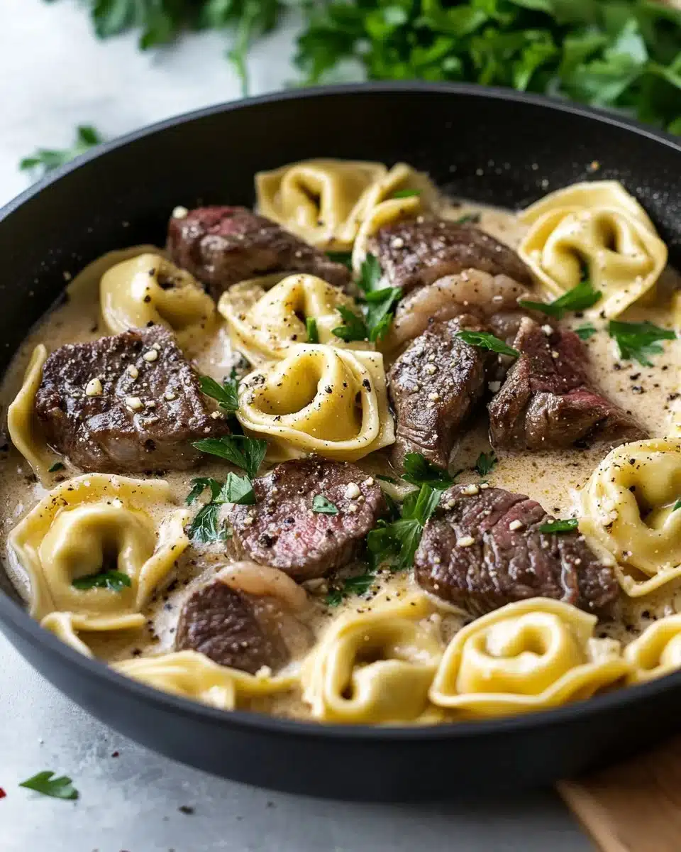 Cracked Garlic Steak Tortellini in Creamhouse Sauce Bliss