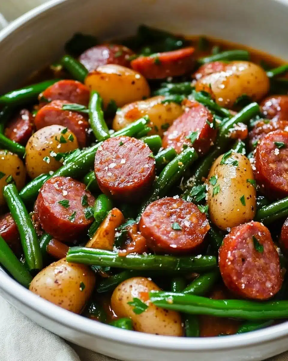Crockpot Sausage and Green Beans