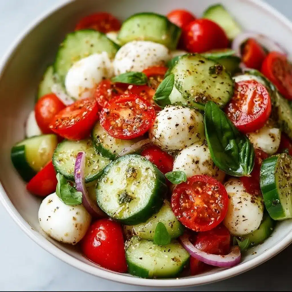 Juicy Cucumber Caprese Salad