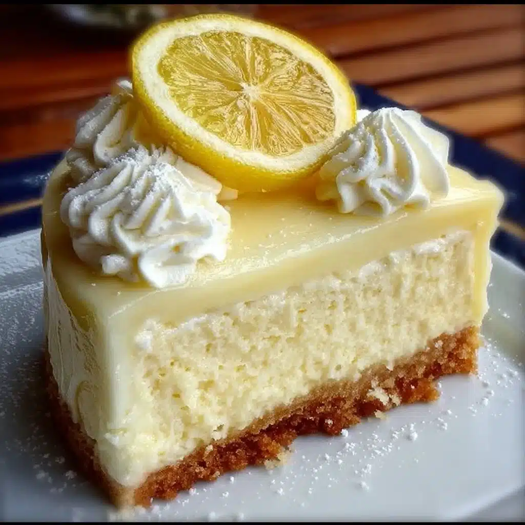 Lemon Cheesecake Delight 1 Slice of lemon cheesecake delight topped with lemon zest and fresh berries