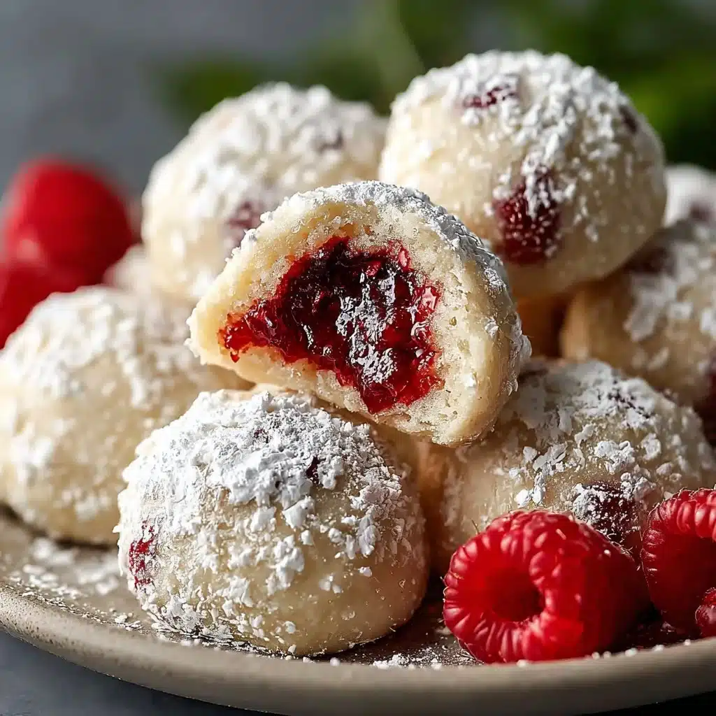 Raspberry Almond Snowball Cookies Delightful Easy Recipe