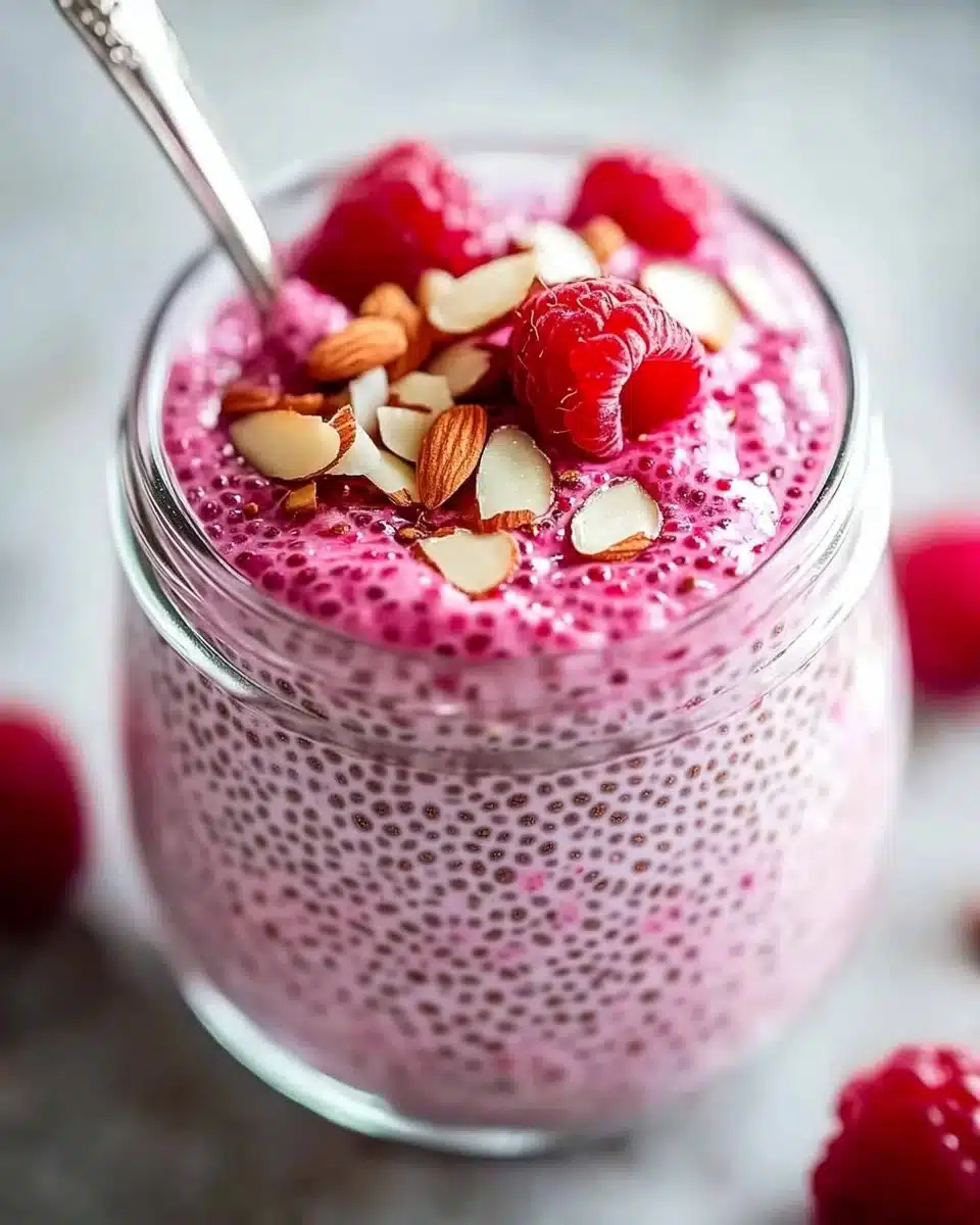 Raspberry Chia Pudding Sweetened with Maple Syrup