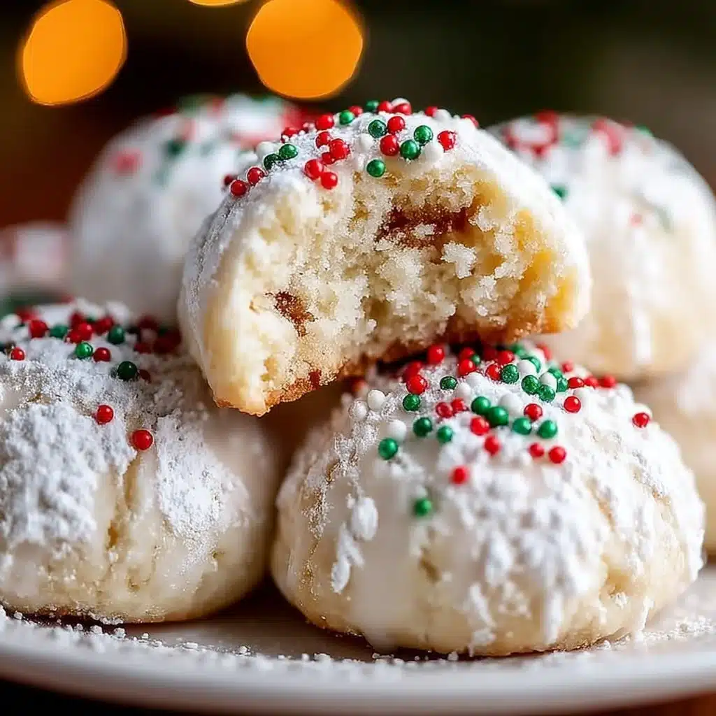 Traditional Italian Christmas Cookies 1 Plate of traditional Italian Christmas cookies decorated for the holidays.