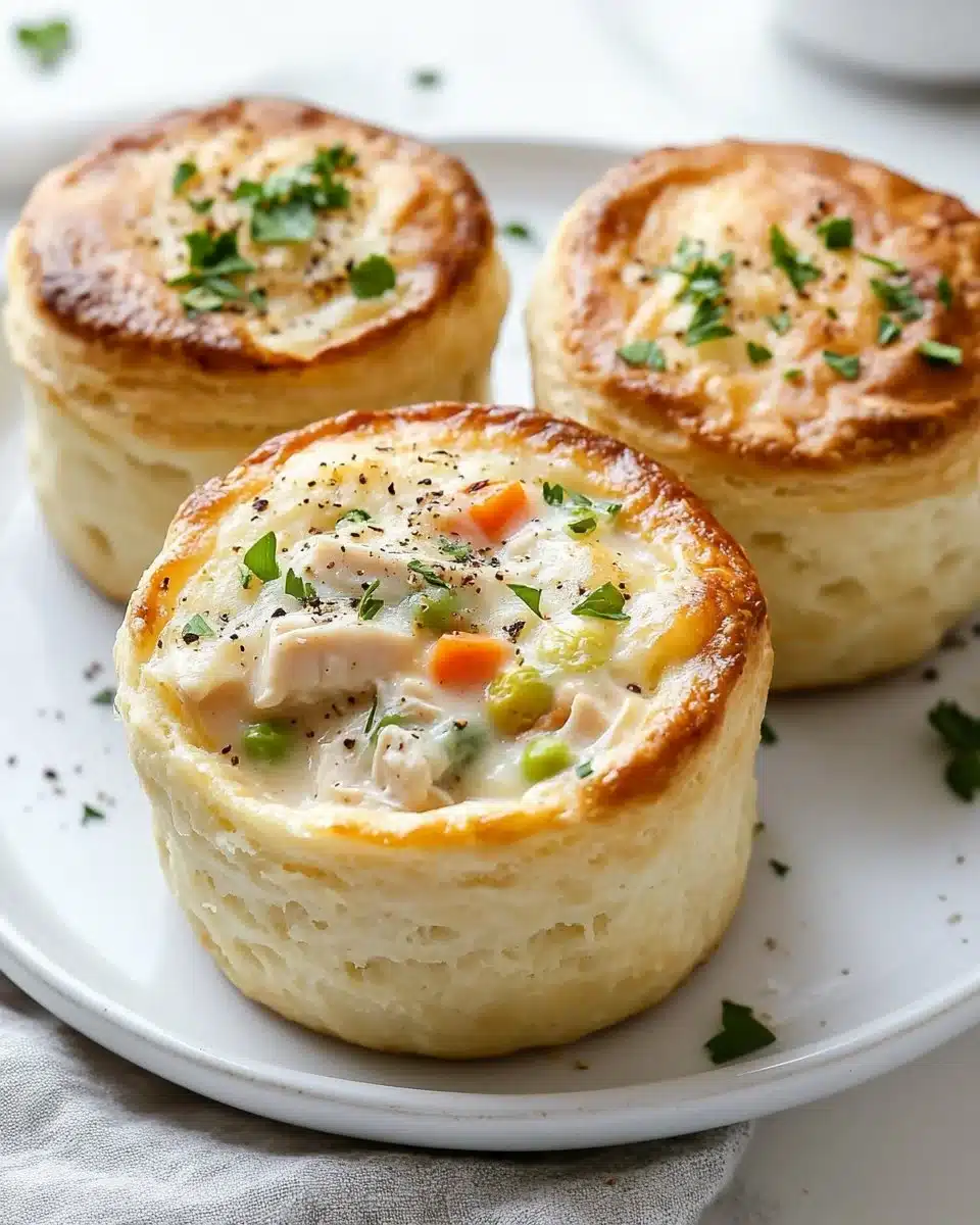 Chicken Pot Pie Biscuit Cups