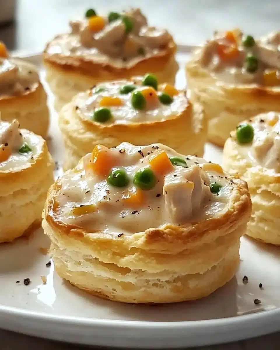 Chicken Pot Pie Biscuit Cups