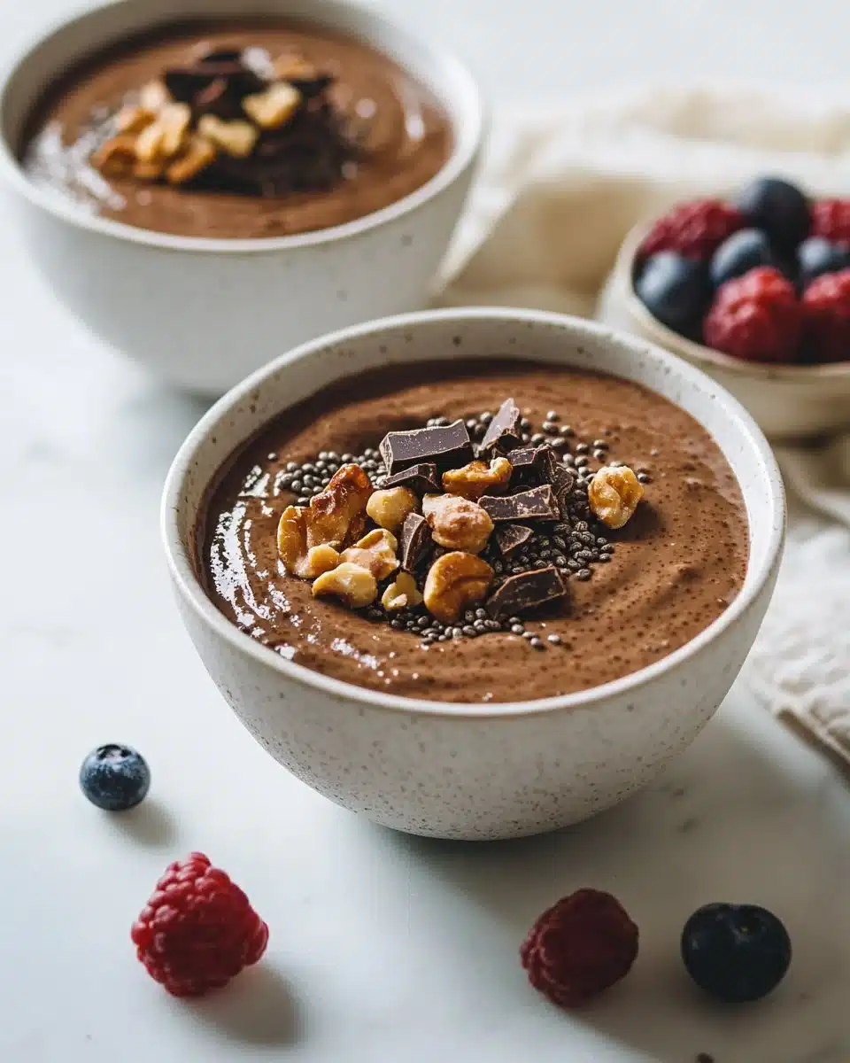 High Protein Chocolate Chia Seed Pudding